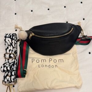 Black Crossbody Bag with Gold Hardware